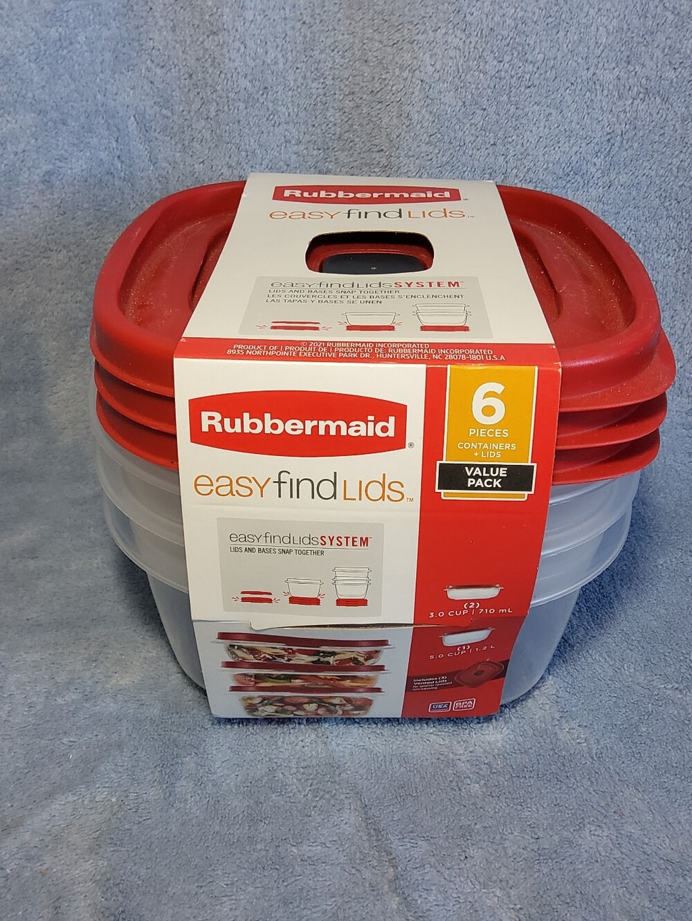 NEW Rubbermaid Easy Find Lids 6 Piece Vented Lids 2x 3 Cup 1x 5 Cup
